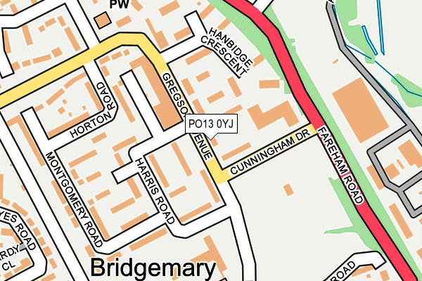 PO13 0YJ map - OS OpenMap – Local (Ordnance Survey)