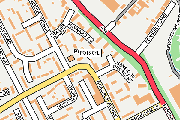 PO13 0YL map - OS OpenMap – Local (Ordnance Survey)