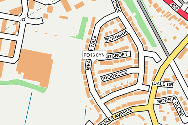 PO13 0YN map - OS OpenMap – Local (Ordnance Survey)