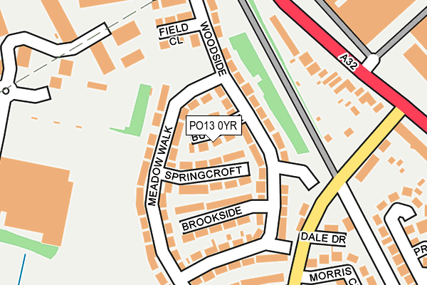 PO13 0YR map - OS OpenMap – Local (Ordnance Survey)