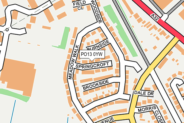 PO13 0YW map - OS OpenMap – Local (Ordnance Survey)