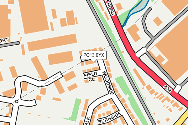 PO13 0YX map - OS OpenMap – Local (Ordnance Survey)