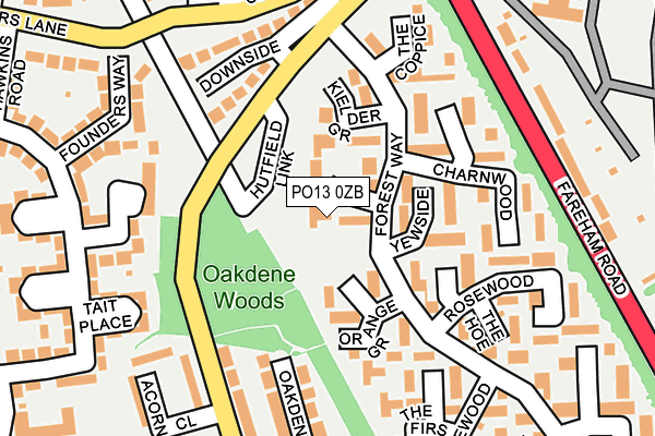 PO13 0ZB map - OS OpenMap – Local (Ordnance Survey)