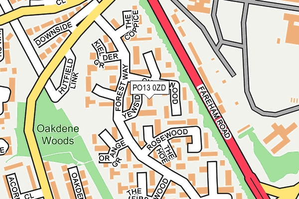 PO13 0ZD map - OS OpenMap – Local (Ordnance Survey)