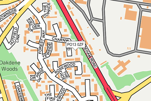PO13 0ZF map - OS OpenMap – Local (Ordnance Survey)