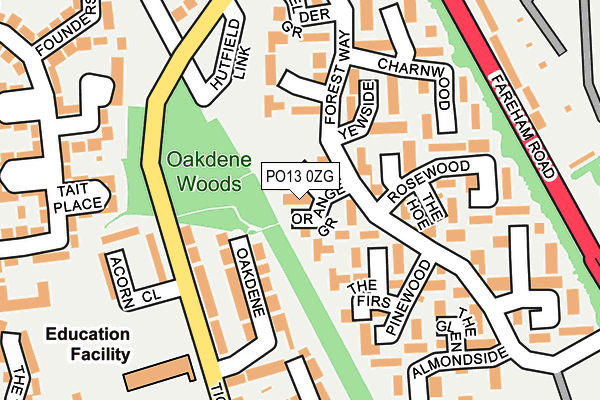 PO13 0ZG map - OS OpenMap – Local (Ordnance Survey)