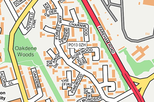 PO13 0ZH map - OS OpenMap – Local (Ordnance Survey)