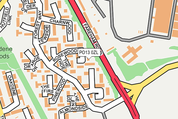 PO13 0ZL map - OS OpenMap – Local (Ordnance Survey)