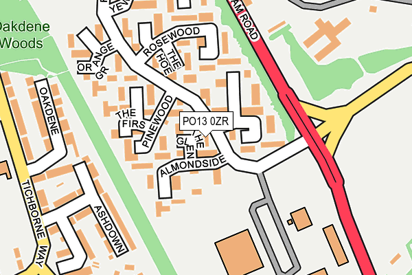 PO13 0ZR map - OS OpenMap – Local (Ordnance Survey)