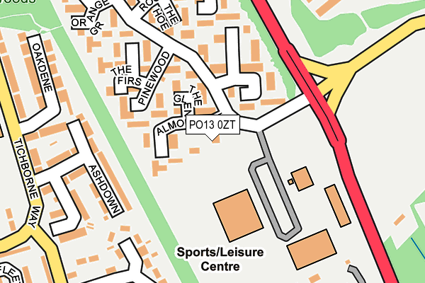 PO13 0ZT map - OS OpenMap – Local (Ordnance Survey)