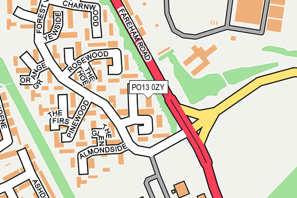 PO13 0ZY map - OS OpenMap – Local (Ordnance Survey)