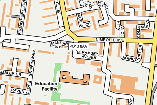 PO13 8AA map - OS OpenMap – Local (Ordnance Survey)