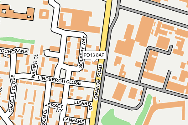 PO13 8AP map - OS OpenMap – Local (Ordnance Survey)