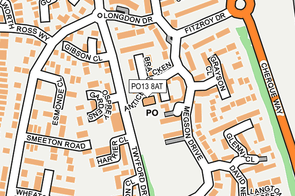 PO13 8AT map - OS OpenMap – Local (Ordnance Survey)