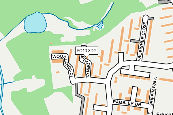 PO13 8DG map - OS OpenMap – Local (Ordnance Survey)