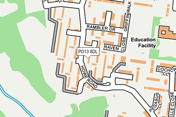 PO13 8DL map - OS OpenMap – Local (Ordnance Survey)