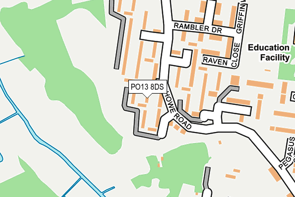 PO13 8DS map - OS OpenMap – Local (Ordnance Survey)