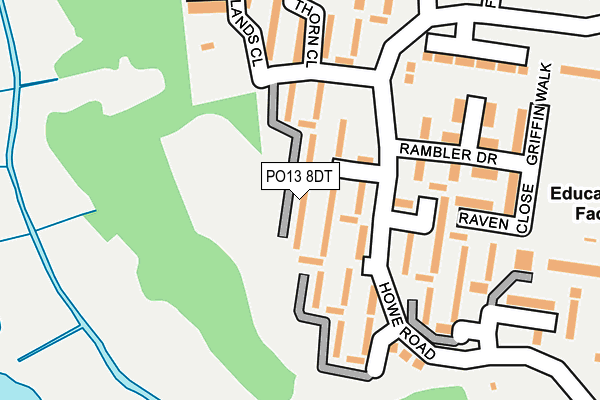 PO13 8DT map - OS OpenMap – Local (Ordnance Survey)