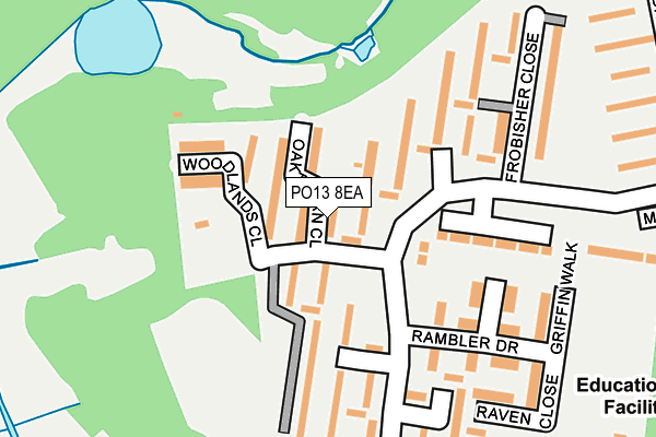 PO13 8EA map - OS OpenMap – Local (Ordnance Survey)