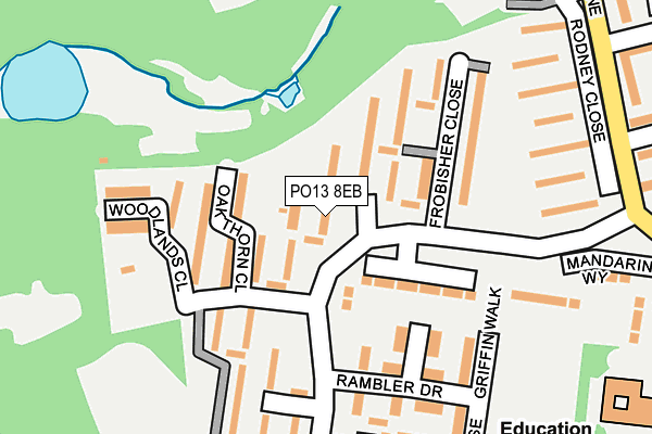 PO13 8EB map - OS OpenMap – Local (Ordnance Survey)