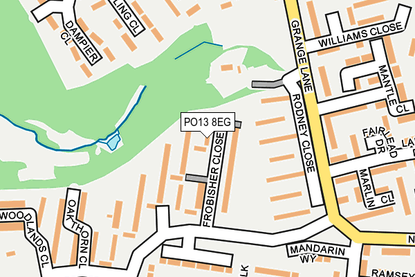 PO13 8EG map - OS OpenMap – Local (Ordnance Survey)