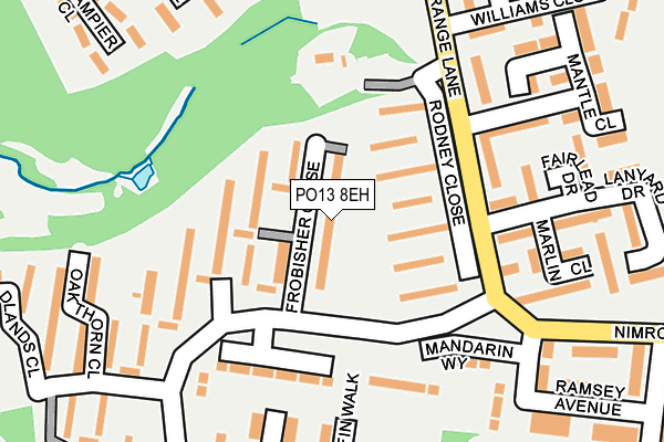 PO13 8EH map - OS OpenMap – Local (Ordnance Survey)