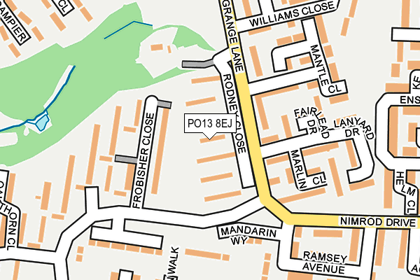 PO13 8EJ map - OS OpenMap – Local (Ordnance Survey)