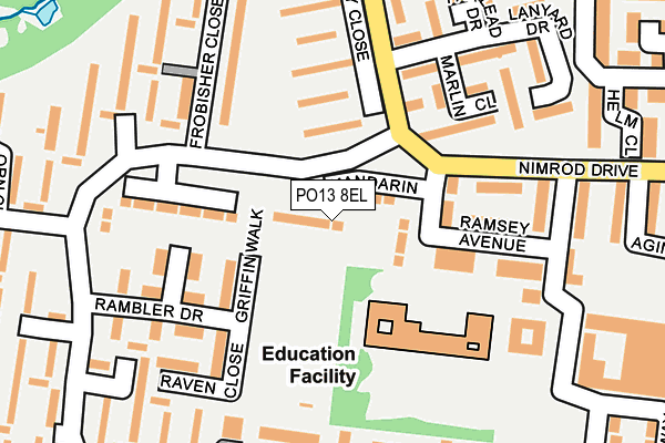 PO13 8EL map - OS OpenMap – Local (Ordnance Survey)