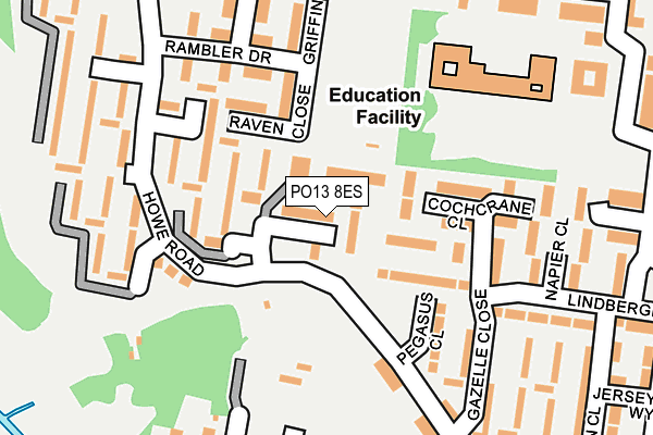 PO13 8ES map - OS OpenMap – Local (Ordnance Survey)