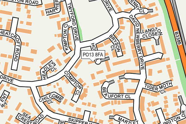 PO13 8FA map - OS OpenMap – Local (Ordnance Survey)