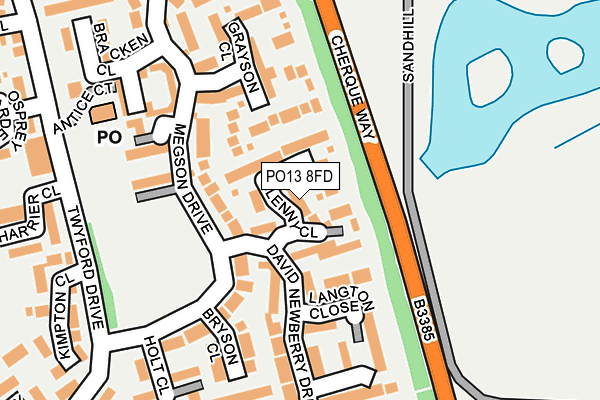 PO13 8FD map - OS OpenMap – Local (Ordnance Survey)