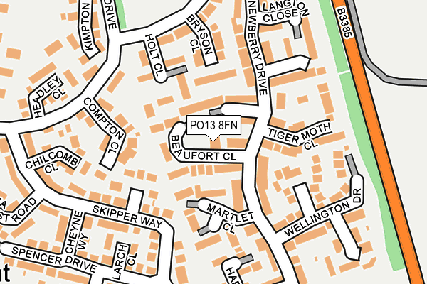 PO13 8FN map - OS OpenMap – Local (Ordnance Survey)