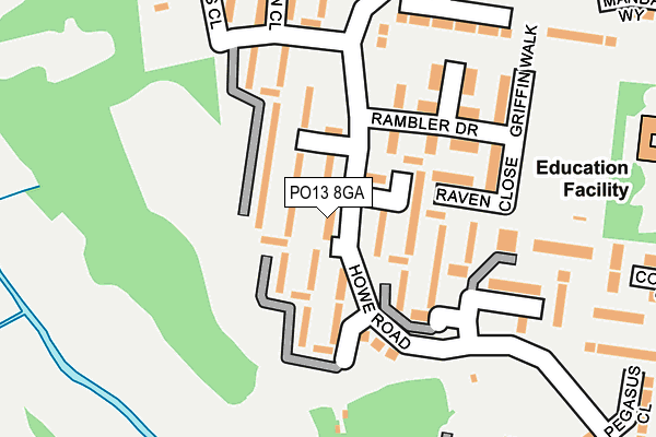 PO13 8GA map - OS OpenMap – Local (Ordnance Survey)