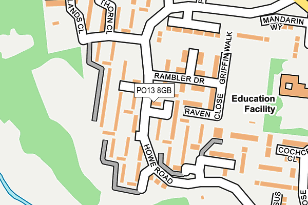 PO13 8GB map - OS OpenMap – Local (Ordnance Survey)