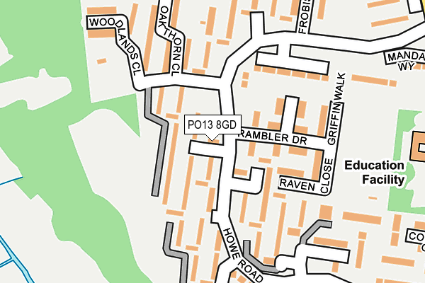 PO13 8GD map - OS OpenMap – Local (Ordnance Survey)