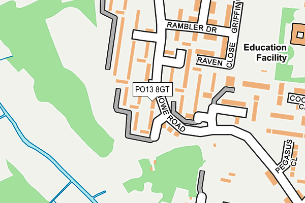 PO13 8GT map - OS OpenMap – Local (Ordnance Survey)