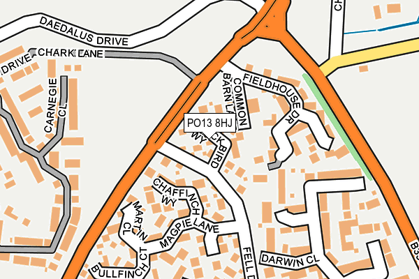 PO13 8HJ map - OS OpenMap – Local (Ordnance Survey)