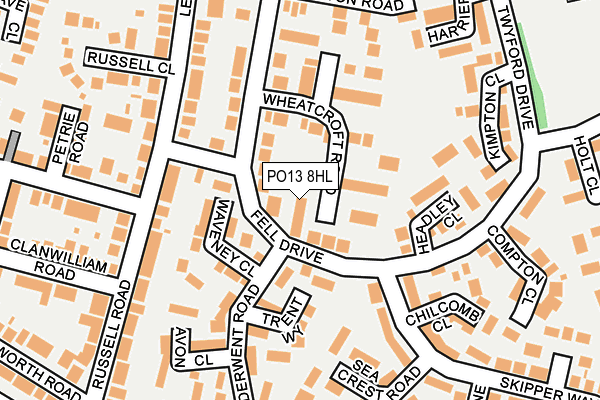 PO13 8HL map - OS OpenMap – Local (Ordnance Survey)