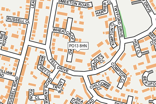 PO13 8HN map - OS OpenMap – Local (Ordnance Survey)