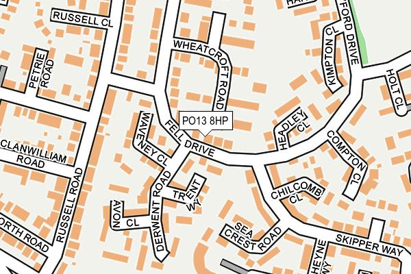 PO13 8HP map - OS OpenMap – Local (Ordnance Survey)