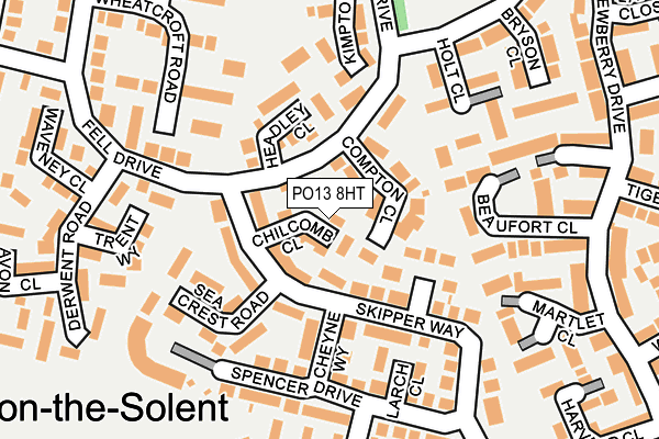 PO13 8HT map - OS OpenMap – Local (Ordnance Survey)