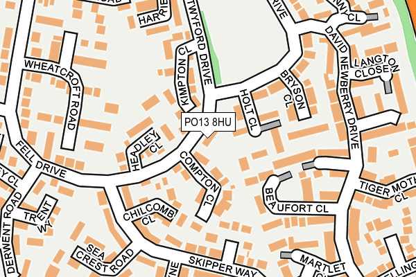 PO13 8HU map - OS OpenMap – Local (Ordnance Survey)