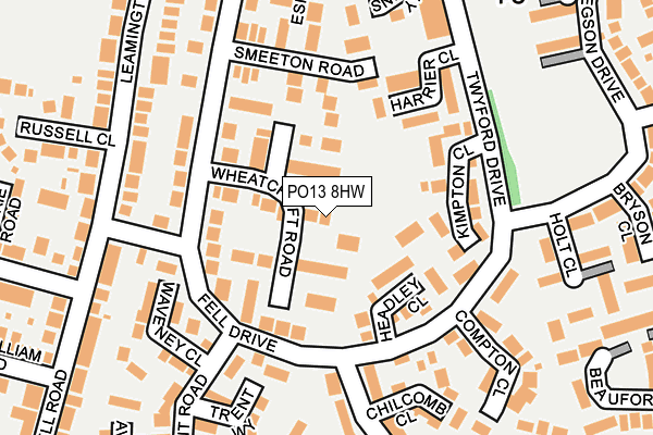 PO13 8HW map - OS OpenMap – Local (Ordnance Survey)