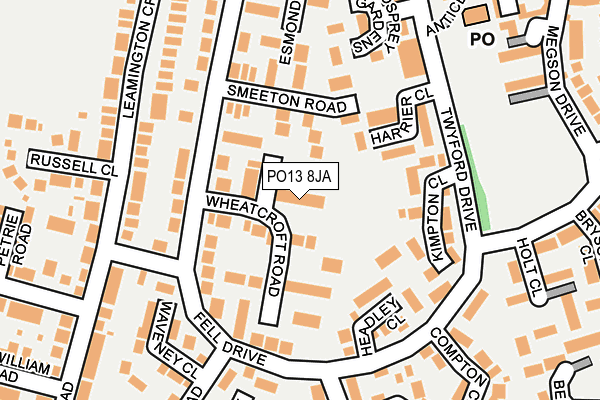 PO13 8JA map - OS OpenMap – Local (Ordnance Survey)