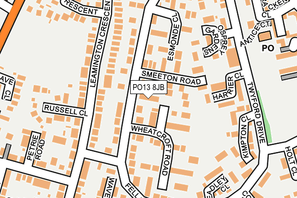 PO13 8JB map - OS OpenMap – Local (Ordnance Survey)