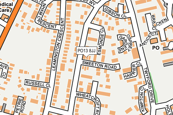 PO13 8JJ map - OS OpenMap – Local (Ordnance Survey)