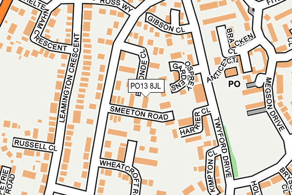 PO13 8JL map - OS OpenMap – Local (Ordnance Survey)