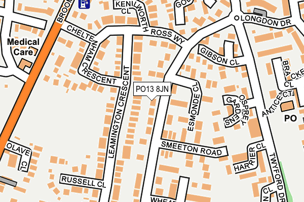 PO13 8JN map - OS OpenMap – Local (Ordnance Survey)