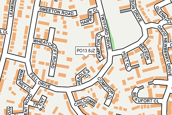 PO13 8JZ map - OS OpenMap – Local (Ordnance Survey)