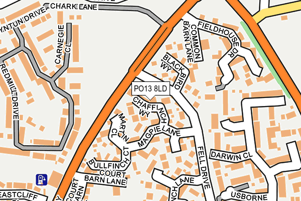 PO13 8LD map - OS OpenMap – Local (Ordnance Survey)